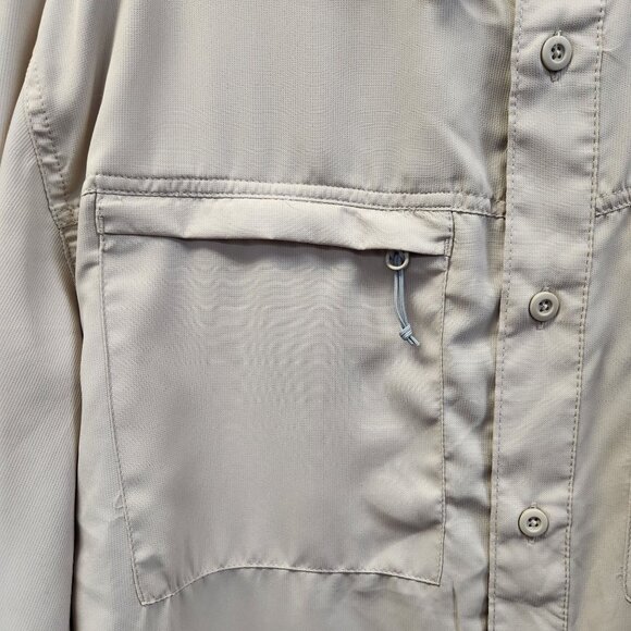 Realtree Long Sleeve Fishing Guide Shirt Light Beige Men's Size L  2199 - Picture 4 of 11